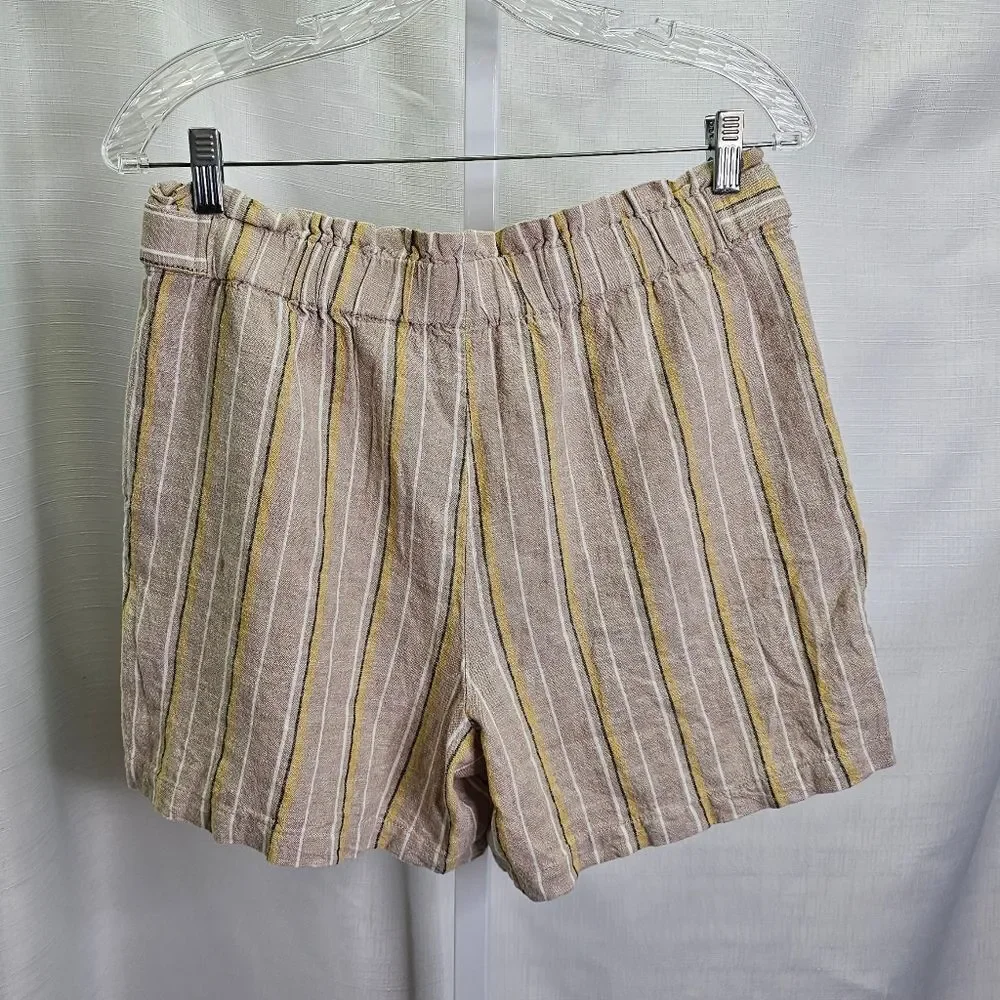 Definitions by d. jeans Striped Flowy Linen Shorts Size Medium
